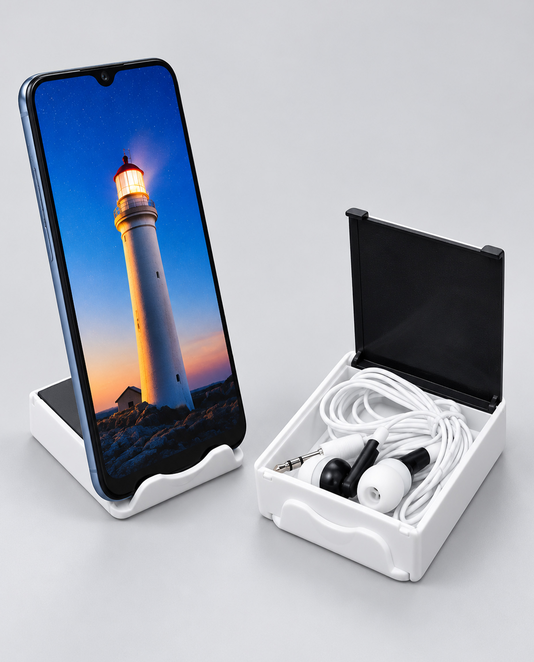 MTEC025 – Audífono con soporte y limpia pantalla