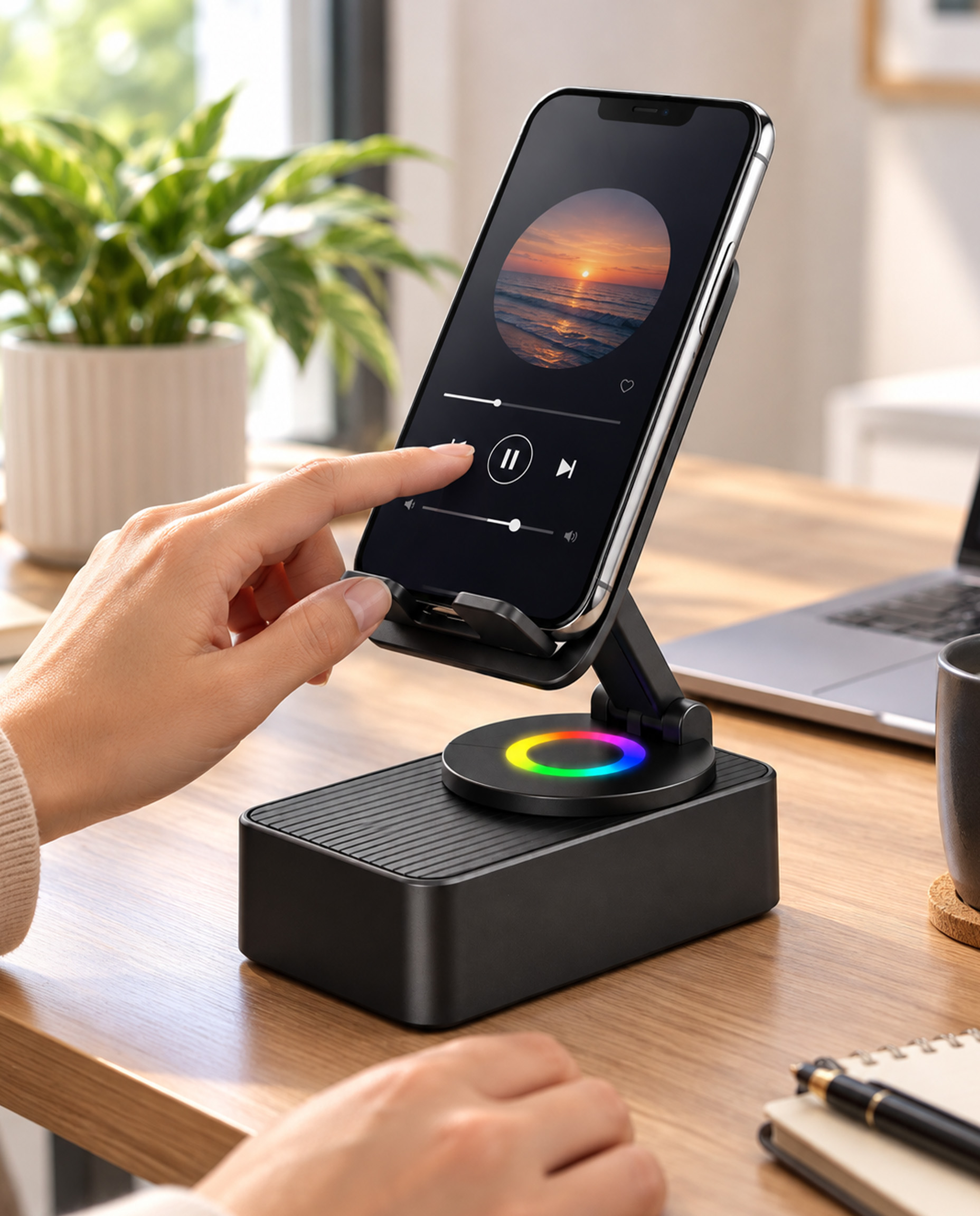MTEC037 – Parlante Bluetooth azhar con porta celular - Imagen 2